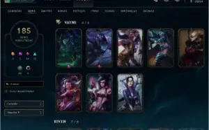 CONTA DIAMOND COM TODOS OS CHAMPS 188 skins
