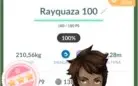 Pokémon Go nível 40 com Rayquaza shiny 100%