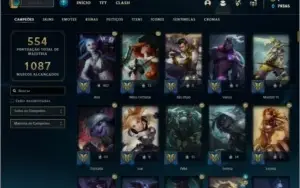 Conta ouro 4 com TODOS os champs e 274 skins ( LEVEL 634 )