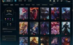 Conta ouro 4 com TODOS os champs e 274 skins ( LEVEL 634 )