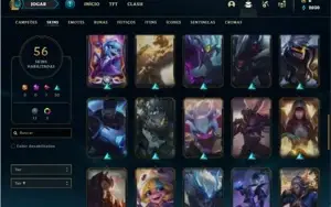 Conta Prata 4 com 64 Champs e 56 Skins + 2 Fragmentos