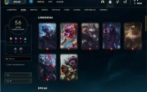 Conta Prata 4 com 64 Champs e 56 Skins + 2 Fragmentos