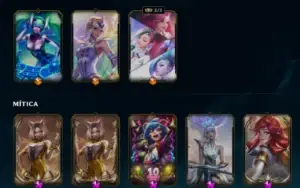 Conta de lol com 309 skins, 164 campeões, 35k EA, gold II
