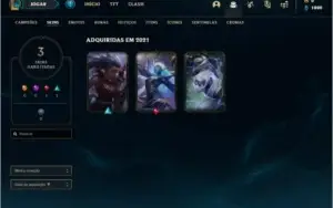 Conta platina 1 com 30 champs e 3 skins