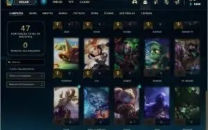 Conta platina 1 com 30 champs e 3 skins