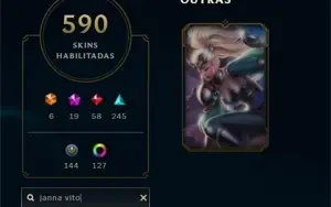 Janna Vitoriosa + Elise Vitoriosa + Kayle Juíza + 590 skins