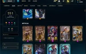Conta Platina 2 com TODOS os champ e 251 Skins + 7 Prestigio