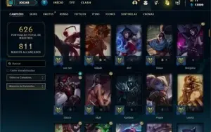 Conta Platina 2 com TODOS os champ e 251 Skins + 7 Prestigio