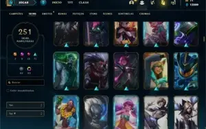 Conta Platina 2 com TODOS os champ e 251 Skins + 7 Prestigio