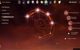 Conta AR 54, Eula, Shogun, Itto, Zhong, Diluc e Keqing