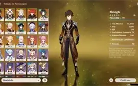 Genshin AR 57 14 Personagens T5, 6 Armas T5