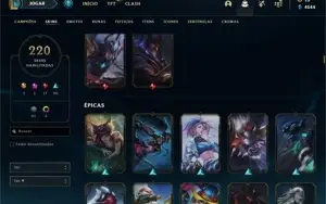 CONTA DE LOL 220 SKINS - LVL 420+ TODOS OS CAMPEÕES