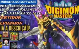 Conta Digimon Masters D.Bagra + Pulseira Mil. + Box Sss/Sss+