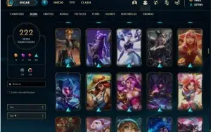 Conta ouro 2 com TODOS os champs e 222 Skins + 3 Prestigios