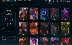 Conta ouro 2 com TODOS os champs e 222 Skins + 3 Prestigios