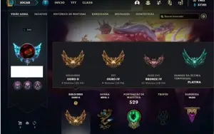 Conta ouro 2 com TODOS os champs e 222 Skins + 3 Prestigios