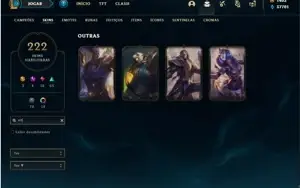 Conta ouro 2 com TODOS os champs e 222 Skins + 3 Prestigios