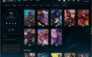 CONTA LOL • OURO I • NIVEL 162 • 70 SKINS • 111 CHAMPIONS •