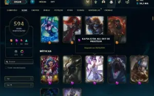 Conta Unranked com TODOS os champs e 594 Skins + 7 Miticas