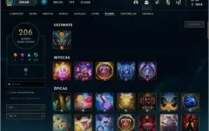 Conta de LoL D4 128 champs e 57skins