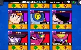 Todos os Brawlers FULL poder e acessórios