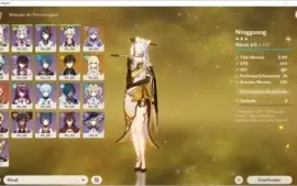 Conta AR 34 com Zhongli e Keqing + 1 arma 5 estrelas