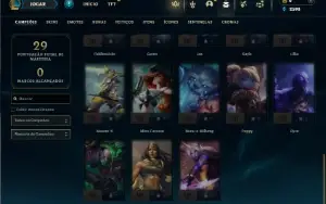 Diamante 4 com 35 Champs e 3 Skins + 2 Fragmentos