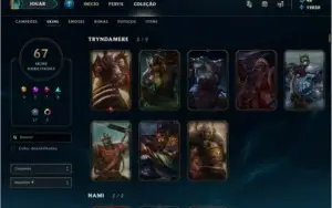 Conta LOL Platina 5 / 67 Skins / 110 Campeoes