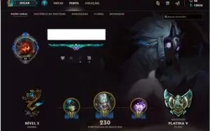 Conta LOL Platina 5 / 67 Skins / 110 Campeoes