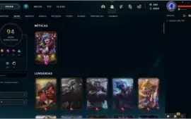CONTA OURO 4 COM 146 CHAMPS E 94 SKINS.