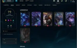 CONTA LEAGUE OF LEGENDS 120 CHAMPS 72 SKINS . SEASON 5