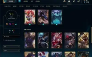 Conta unranked com 25 skins e 58 champs ( 4 vitoriosas )