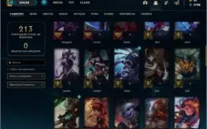 Conta unranked com 25 skins e 58 champs ( 4 vitoriosas )