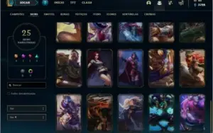 Conta unranked com 25 skins e 58 champs ( 4 vitoriosas )
