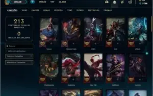 Conta unranked com 25 skins e 58 champs ( 4 vitoriosas )