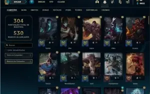 Conta Diamante 4 com 103 Champs e 230 Skins + 77 Cromas