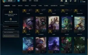Conta unranked ( LEVEL 28 com 30 champs e 10 skins
