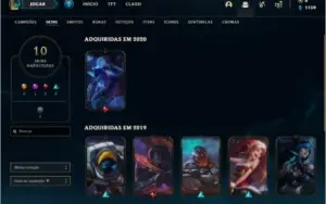 Conta unranked ( LEVEL 28 com 30 champs e 10 skins