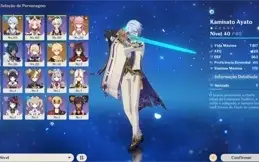Conta Genshin AR30 + Raiden + Ayato + YaeMiko