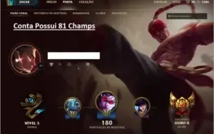 Conta League of Legends Gold 2 53 Skins e 81 Champ