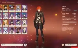 Genshin AR47 Diluc + ZhongLi + Mona + Keqing [NA] male