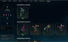 Conta league of legends lvl 354 137 champs 59 skins