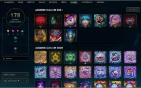 Conta league of legends lvl 354 137 champs 59 skins