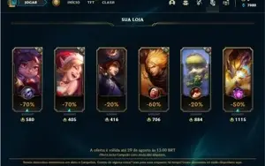 Conta ouro 4 com 26 Champs e 2 Skins + 1 Fragmento