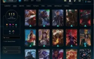 CONTA OURO 2 COM BORDA DE PLATINA, 113 SKINS COM RIVEN 2016