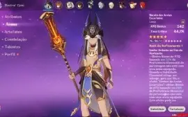 CONTA GENSHIN AR  58, 17 PERSONAGENS 5* e 8 ARMAS *