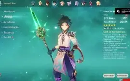 CONTA GENSHIN AR  58, 17 PERSONAGENS 5* e 8 ARMAS *