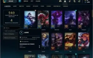 Conta unranked com 72 champs e 57 skins ( 5 vitoriosas )