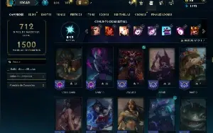 Unranked com TODOS os champs e 169 Skins ( SUP / MID )