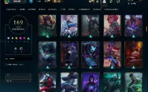 Unranked com TODOS os champs e 169 Skins ( SUP / MID )